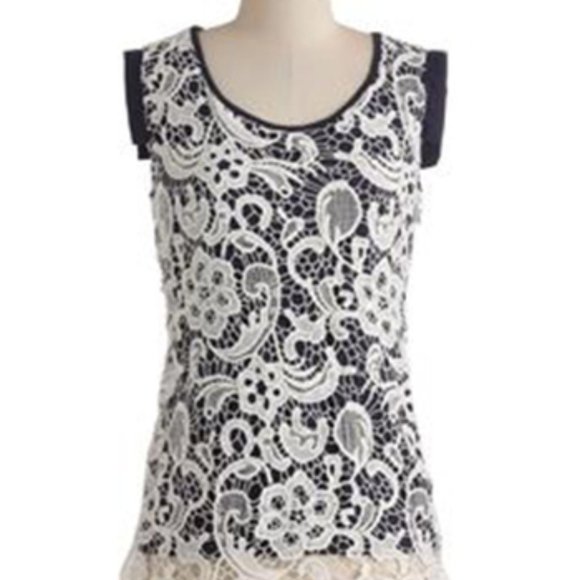 Modcloth “Oh Haiku There” Lace Top M NWOT - Picture 3 of 3